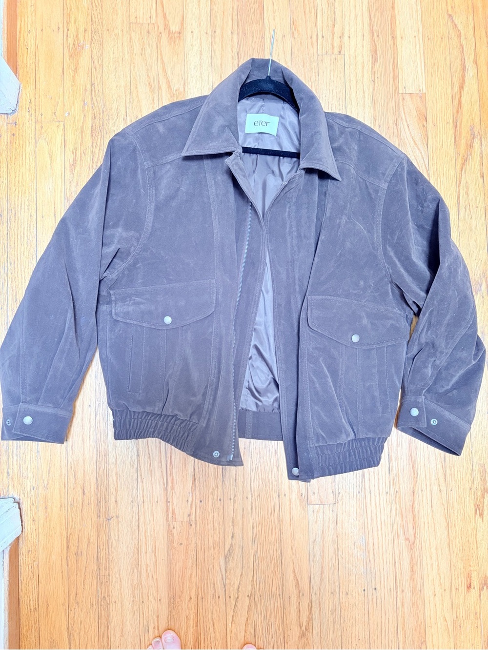 Source Unknown Suede Effect Bomber Jacket, OS - Picture 4 of 7
